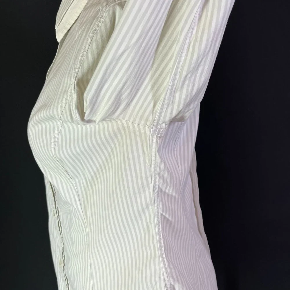 Dolce & Gabbana Size 48 Grey Striped Long Sleeve Button-Up Shirt Stretchy *Flaw - Picture 12 of 15